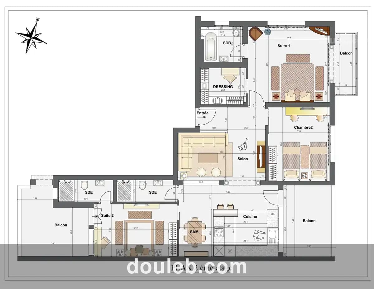 Dar chaabane plage appart vd s3 à Tunis