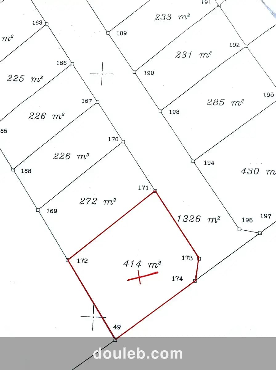 Terrain 414m dans une lotissement privé hergla à Tunis