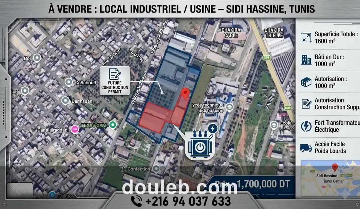 Local industriel usine à sidi hassine tunis à Tunis