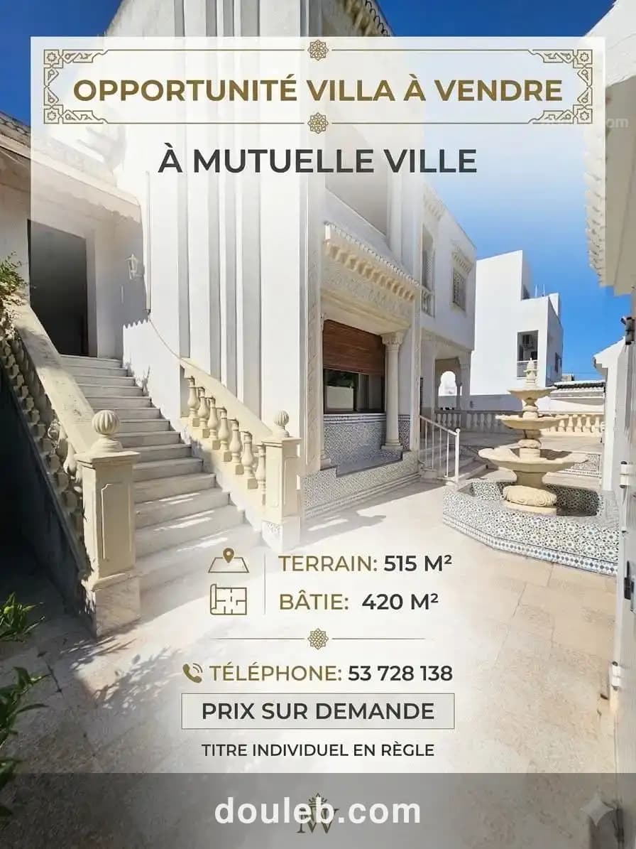 Villa a mutuelle ville à Tunis