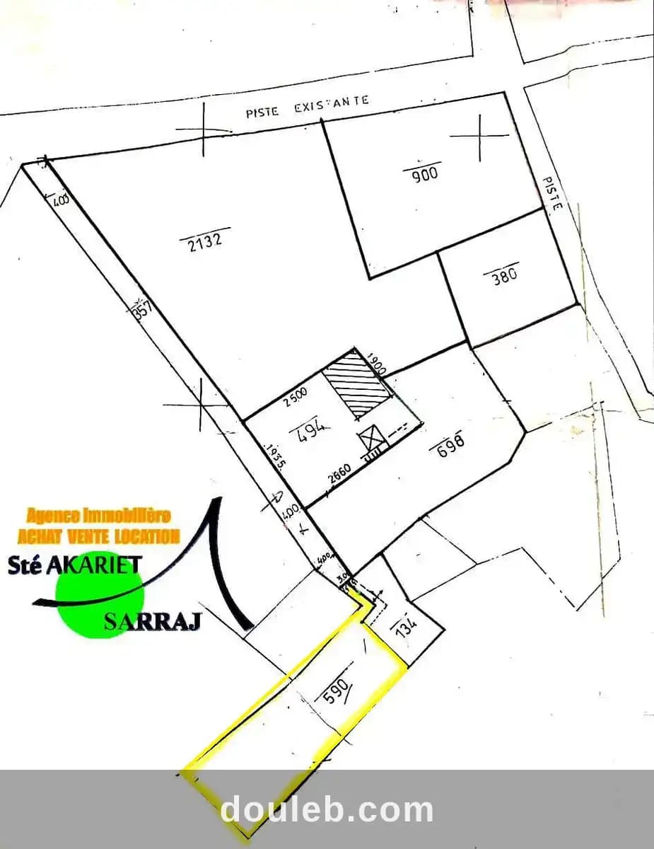 Terrain pour l'avenir 590m à hmada kantaoui à Sousse
