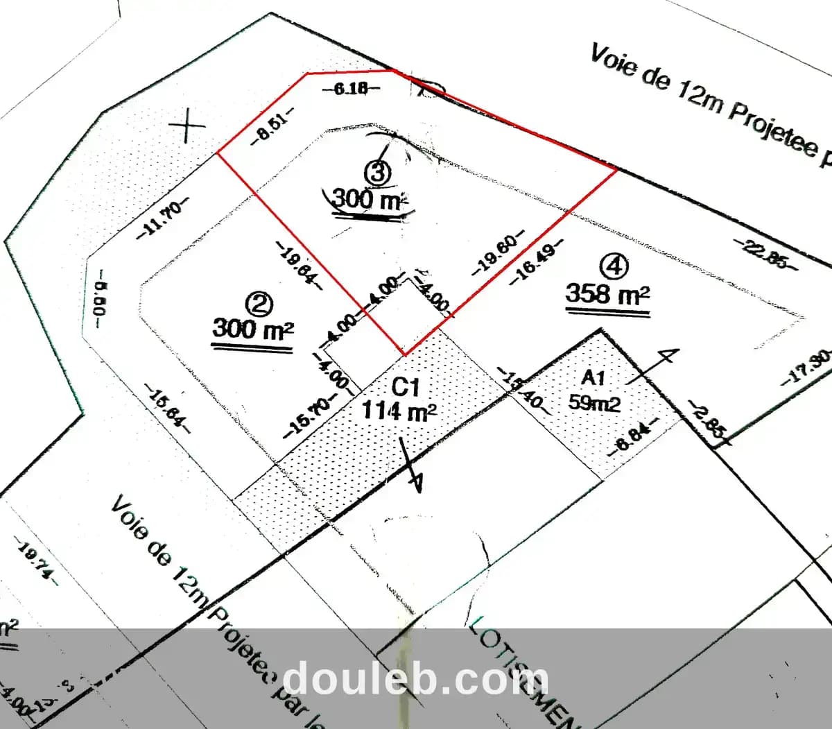 Terrain 303m et permis de bâtir à ksibet sousse à Sousse