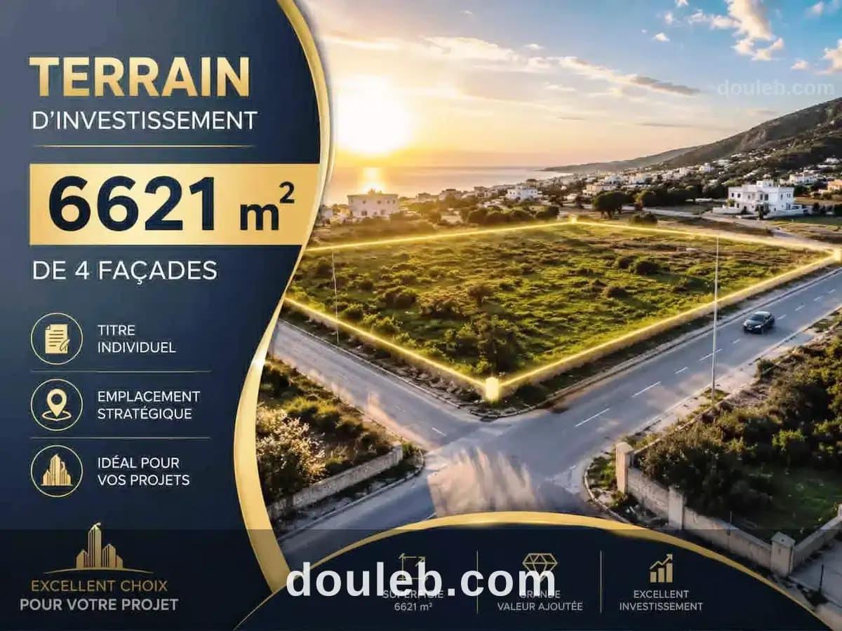 Idéal pour vos projet terrain 6621m khzema ouest à Sousse