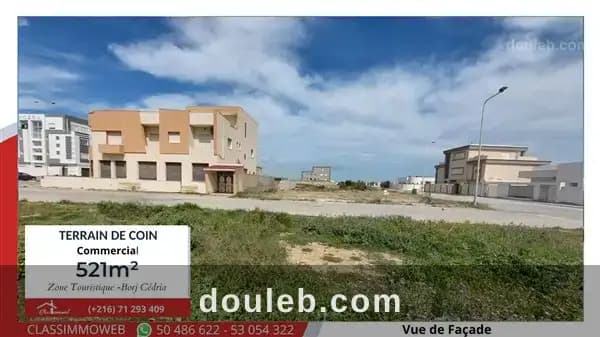 Terrain de 521 m2 de coin commercial résidentiel à Ben Arous