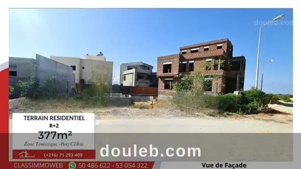 Terrain de 377m2 à 480 dt le m2 à Nabeul