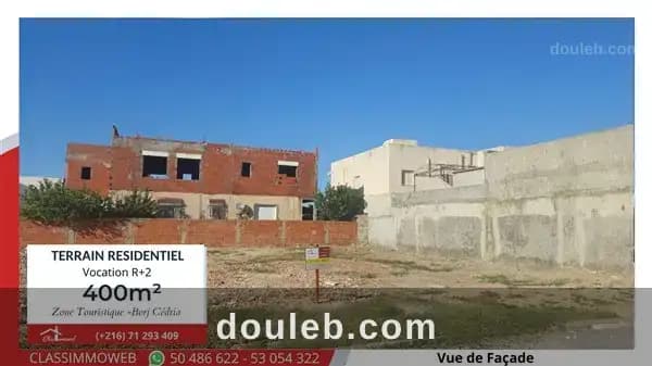 Terrain de 400m2 à 480 d le m2 à Nabeul