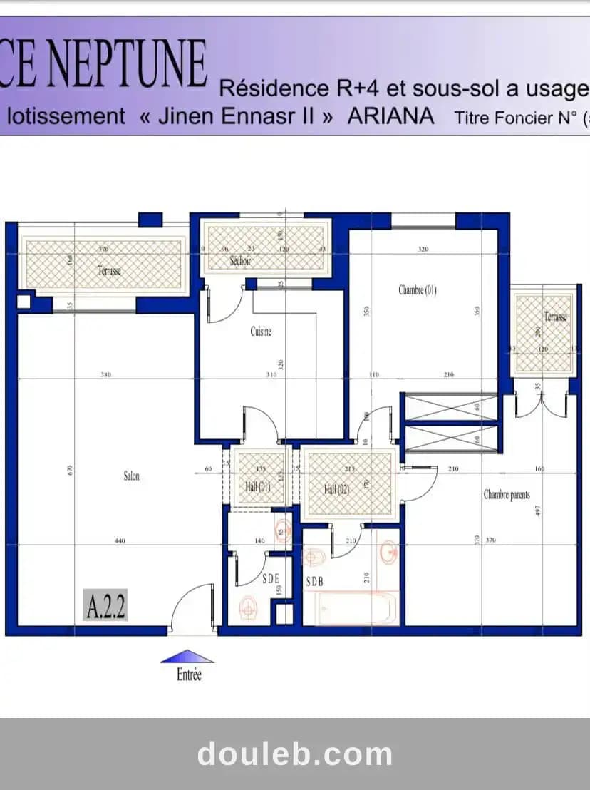 Superbe appartement s2 quartier résidentiel calme à Ariana