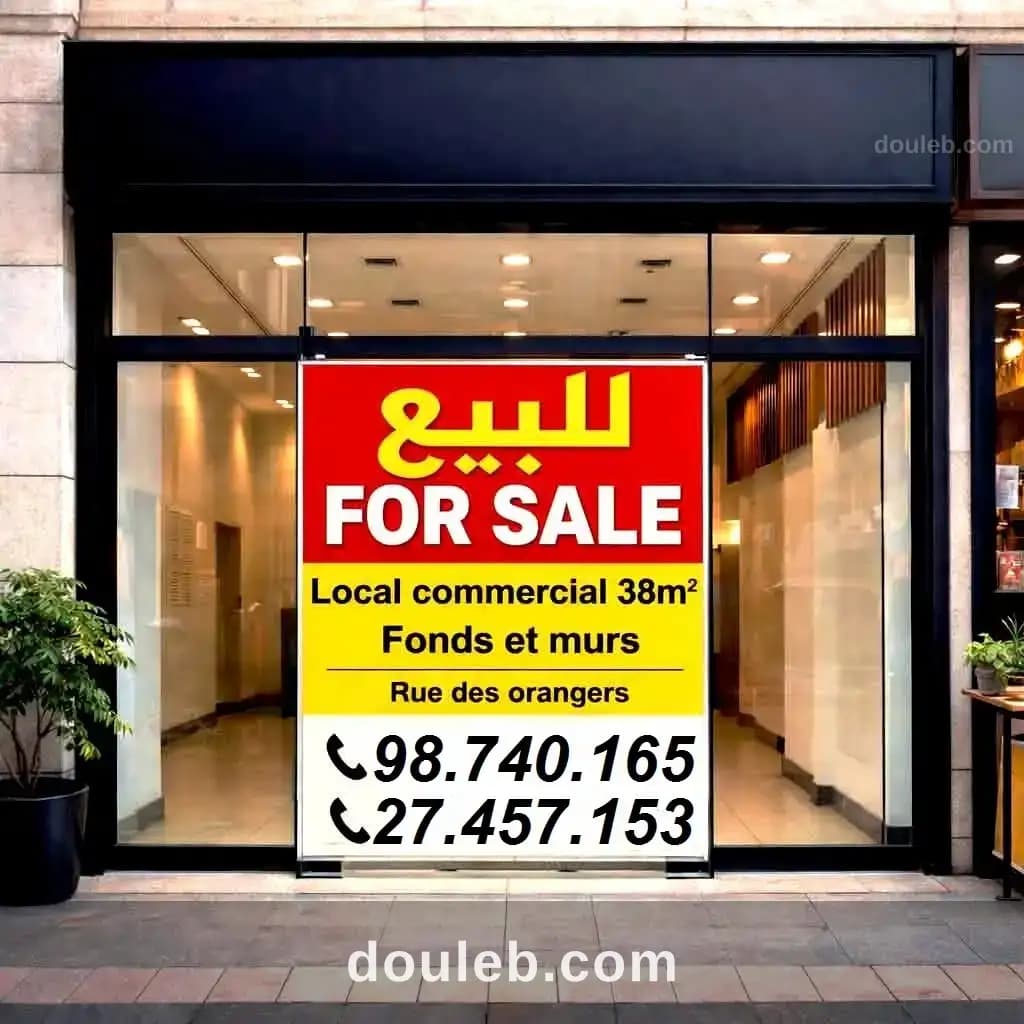 Local commercial fonds et murs à rue des orangers à Sousse