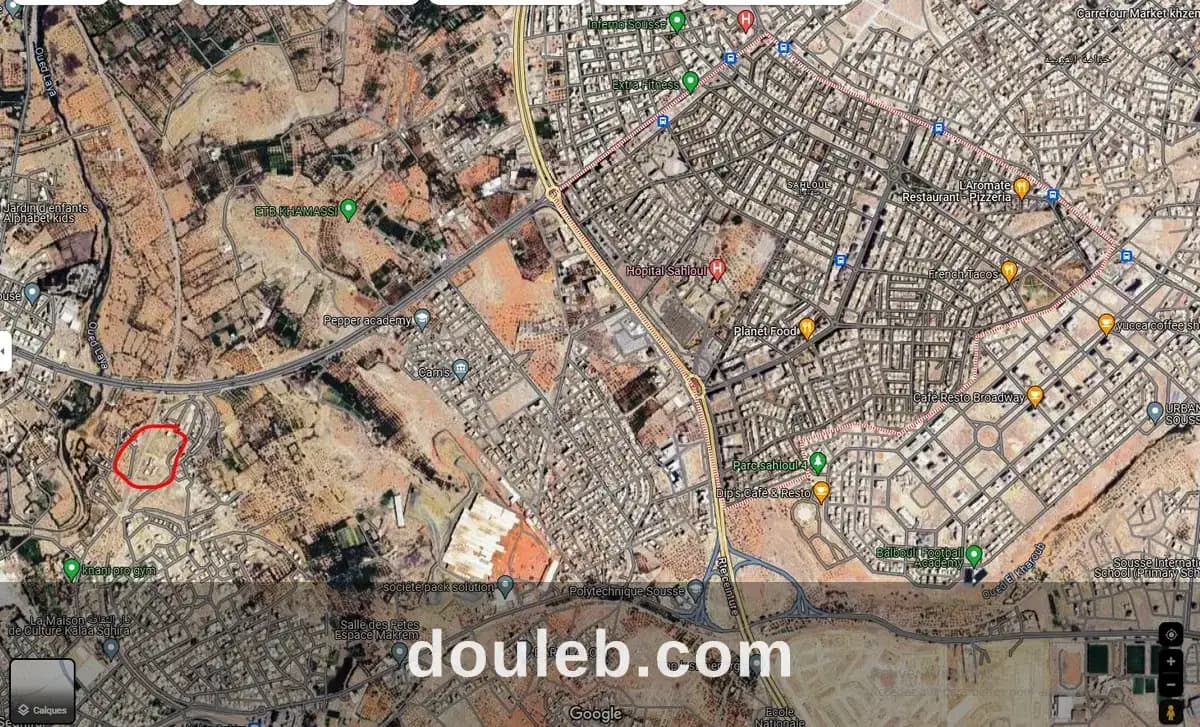 Lot 1261 kalaa sghira proche de la route ceinture à Sousse