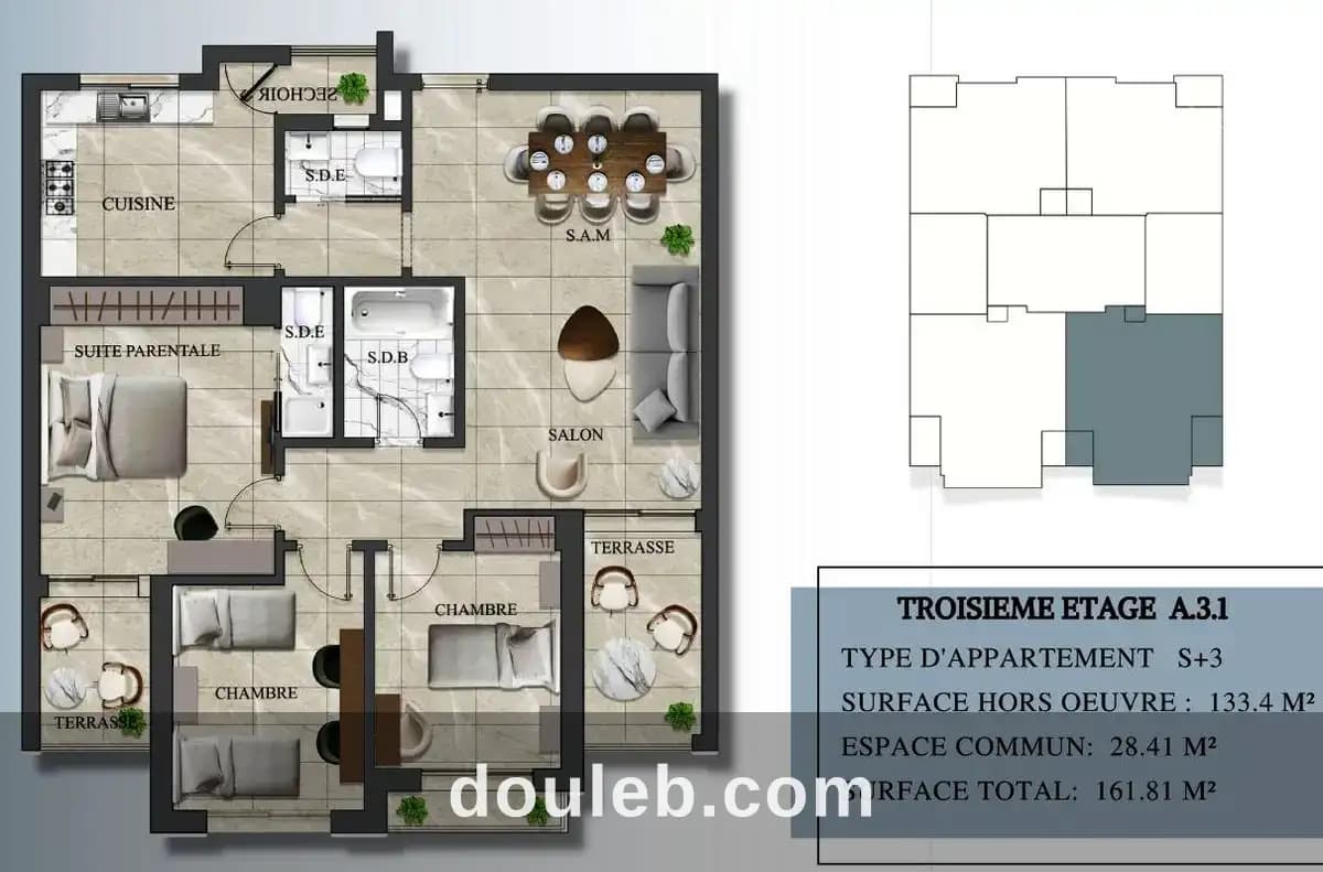 Des appartements neuf à sahloul directe promoteur à Sousse