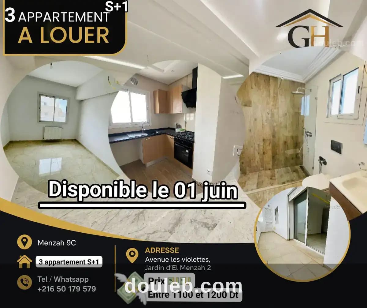 3 appartements s1 menzah 9c à Tunis