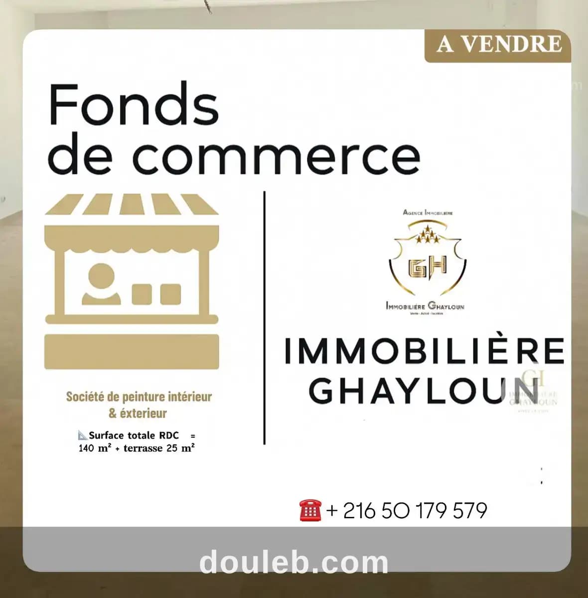 Fonds de commerce société peinture et décoration à Ariana