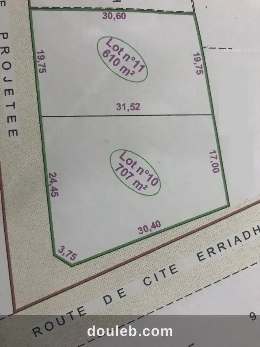 Borj touil vnt ter 600m2 à Ariana
