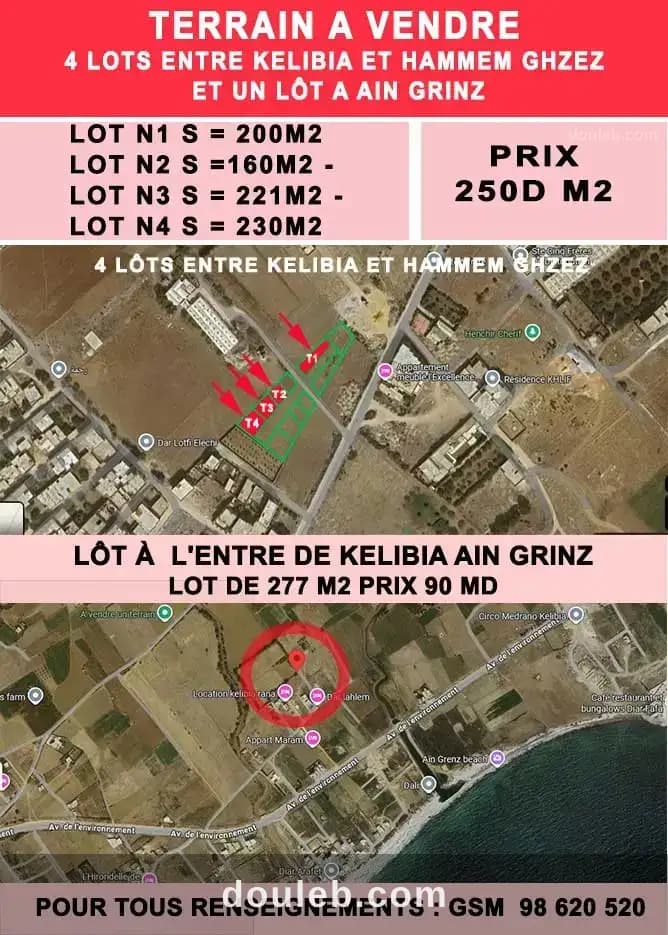 Lot de terrain à kélibia - Miniature 3