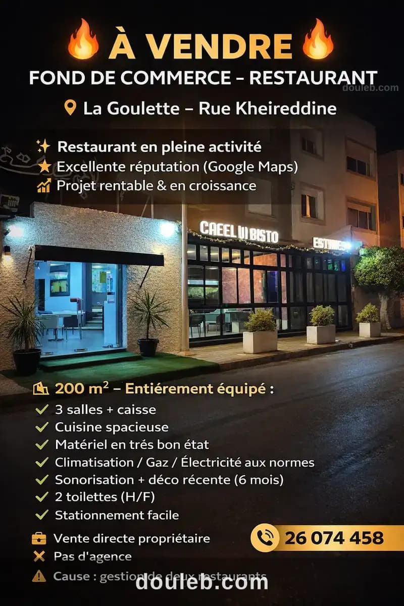 Fond de commerce à Tunis