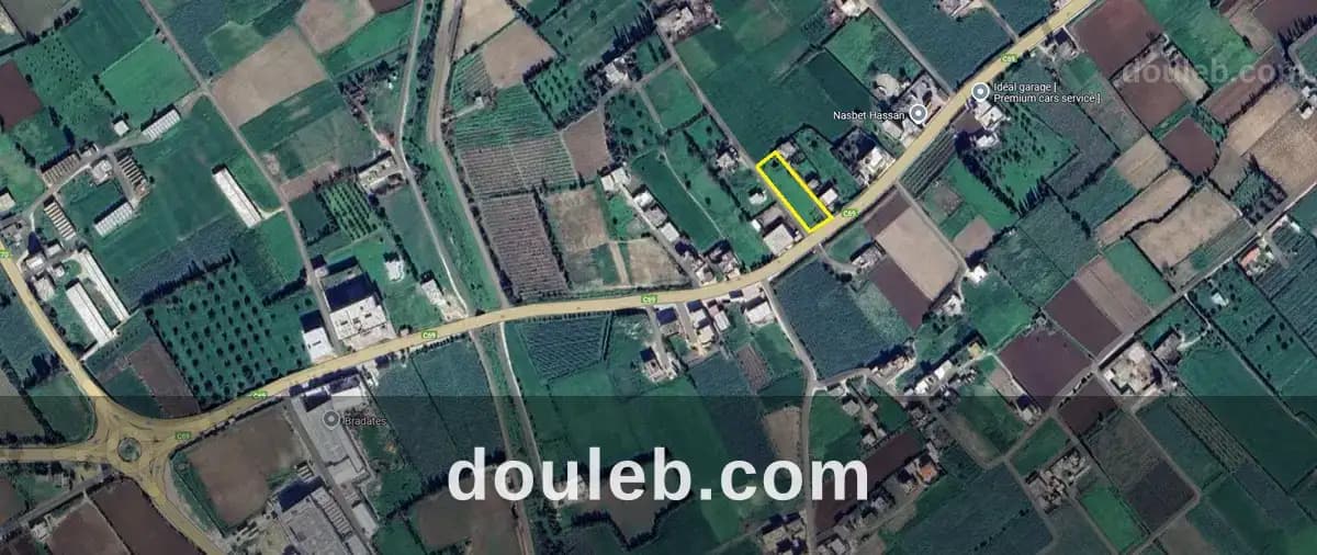 Terrain 1500m prés aousja sur route de tunis à Bizerte