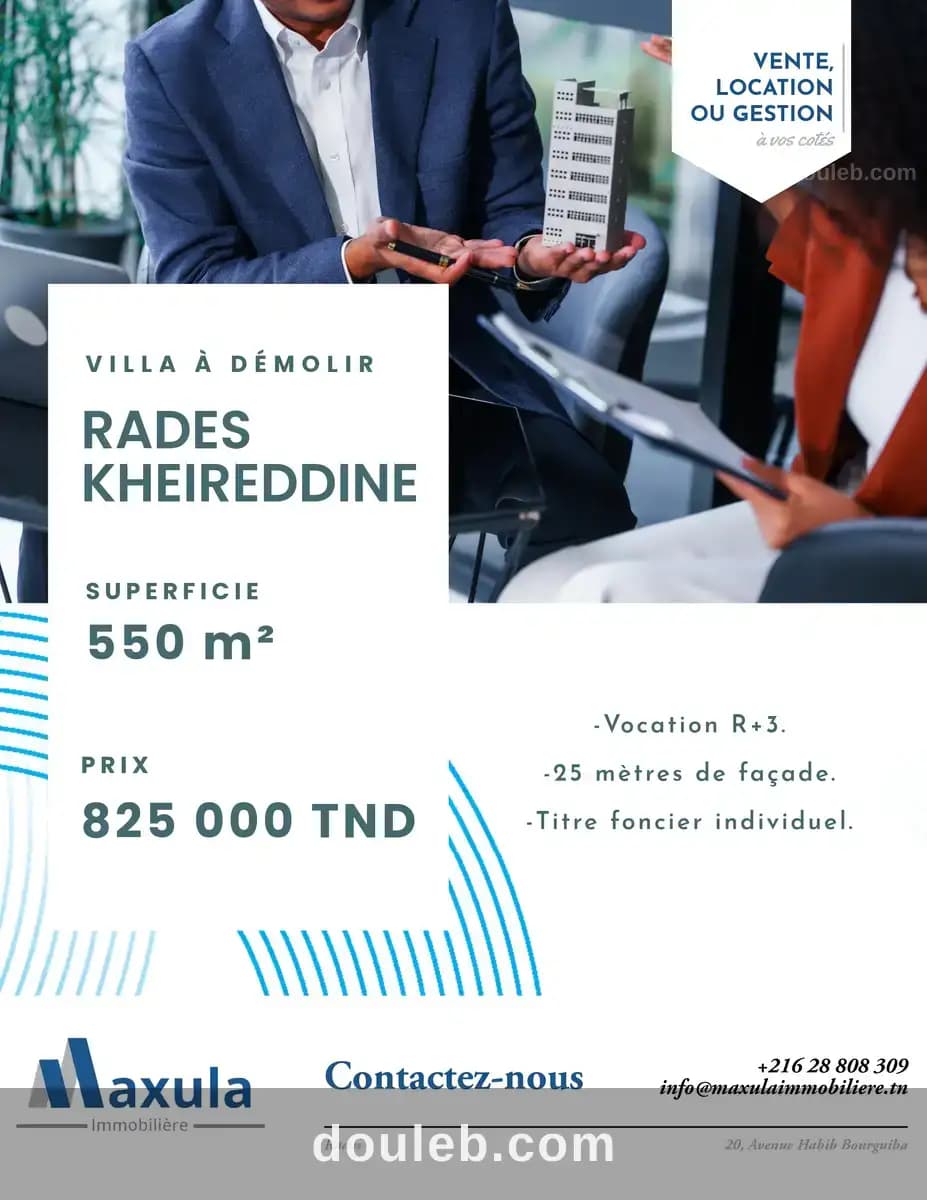 Villa a demolir a rades avenue kheireddine à Ben Arous
