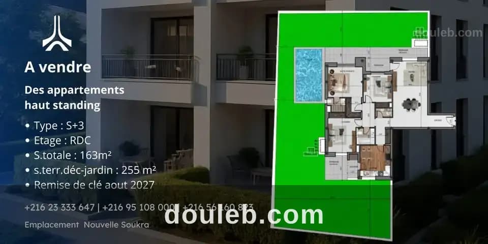 Appartement proche de toutes les commodités à Tunis