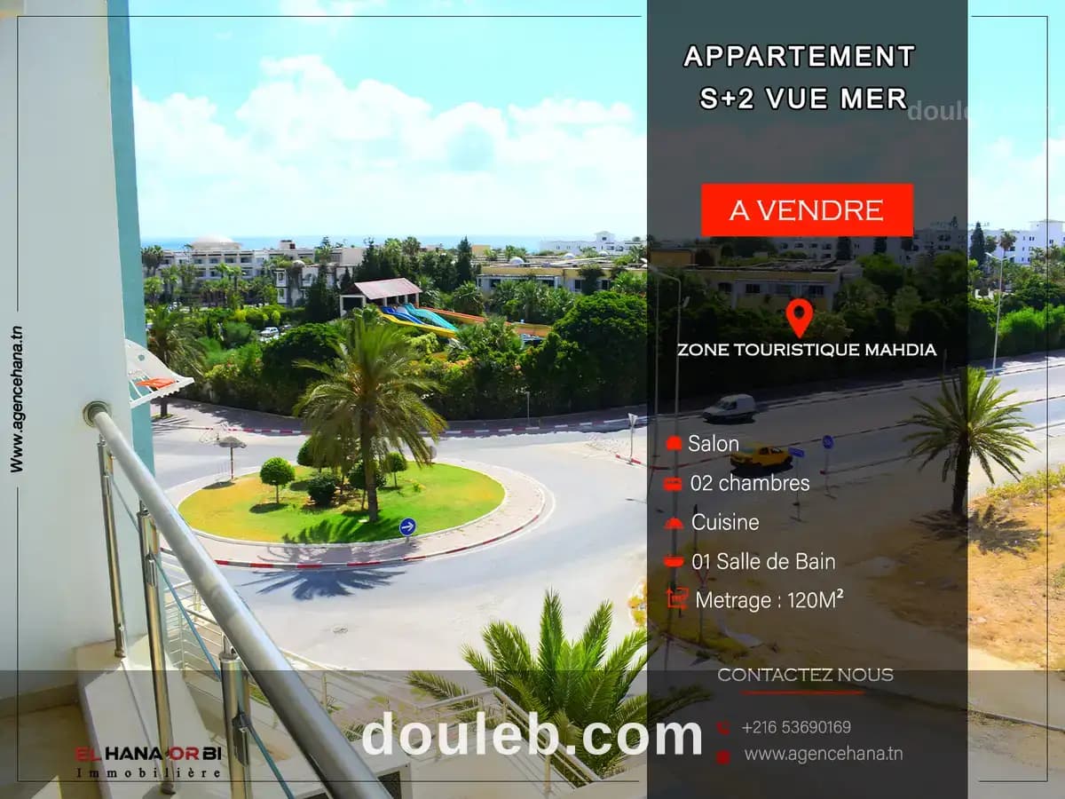 Appartement s2 vue mer avec parking à mahdia à Mahdia