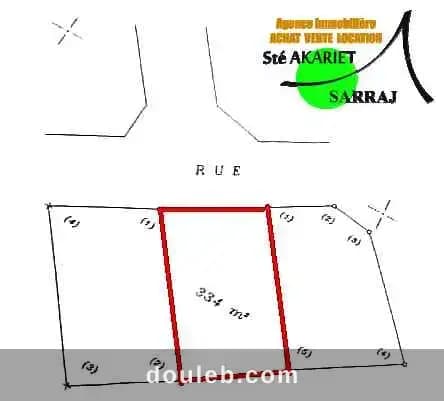 Terrain 334m convient pour villa hammem sousse à Sousse