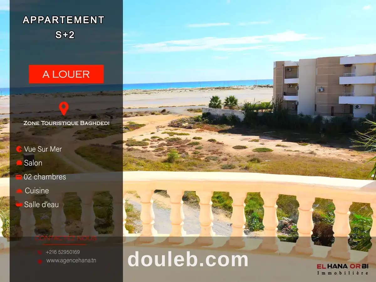 Appartement s2 vue sur mer à baghdadi à Mahdia