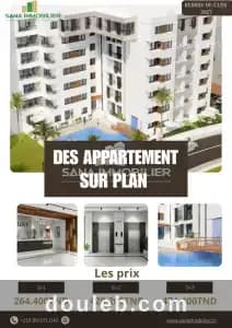 A des appartements neufs sur plan ref448a à Nabeul