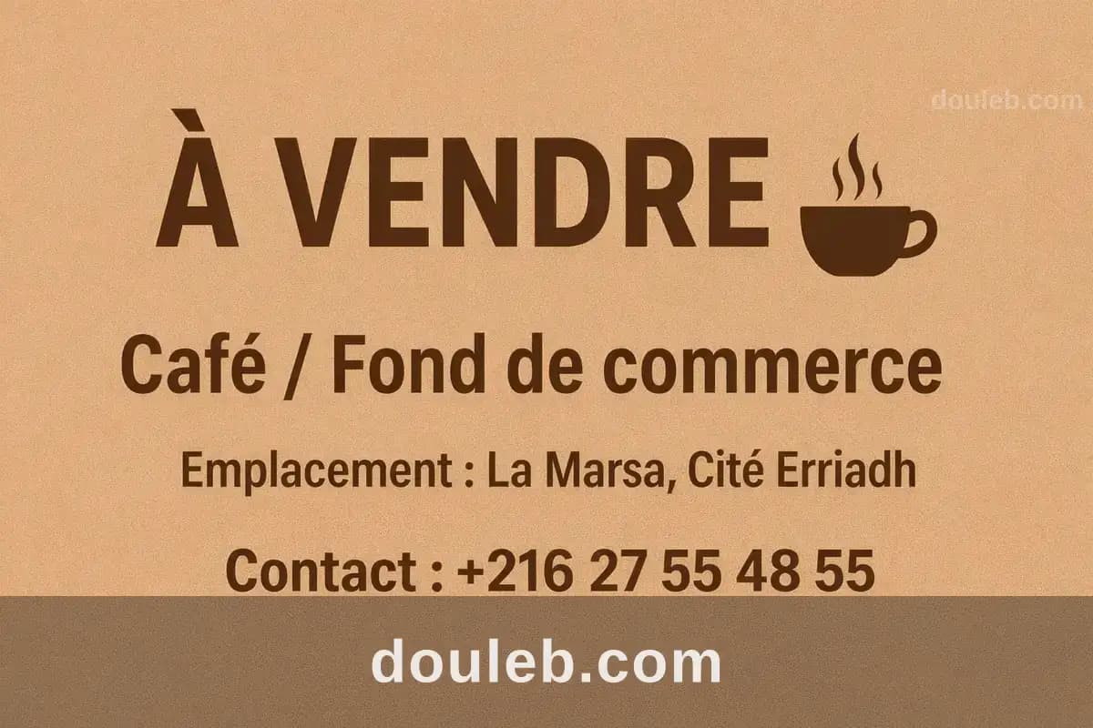 Fonds de commerce café cité el riadh la marsa à Tunis
