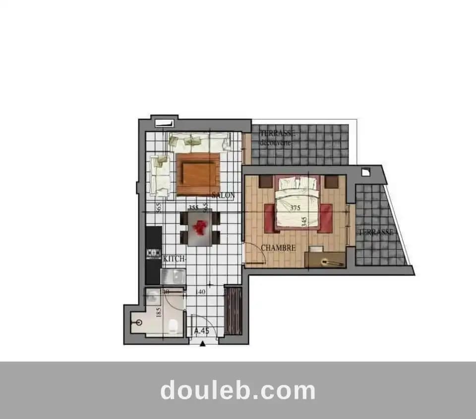 Appartement vue dégagée sur la clinique la soukra à Tunis
