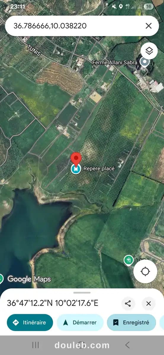 Terrain 1000 ou 500 m2 sanhaja à Manouba