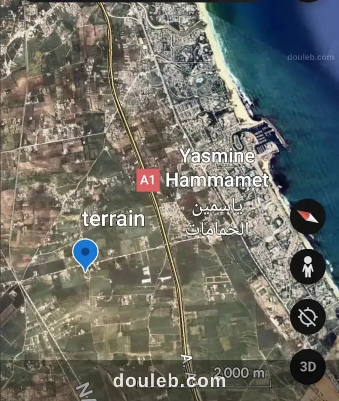 Terrain à hammamat à Nabeul