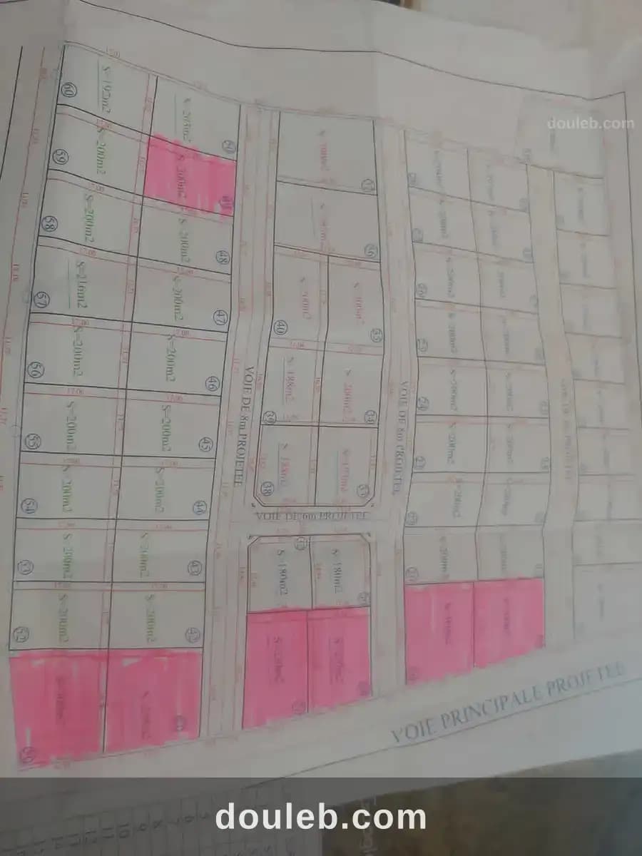 Lotissment avec un plan d'amenagement à Nabeul
