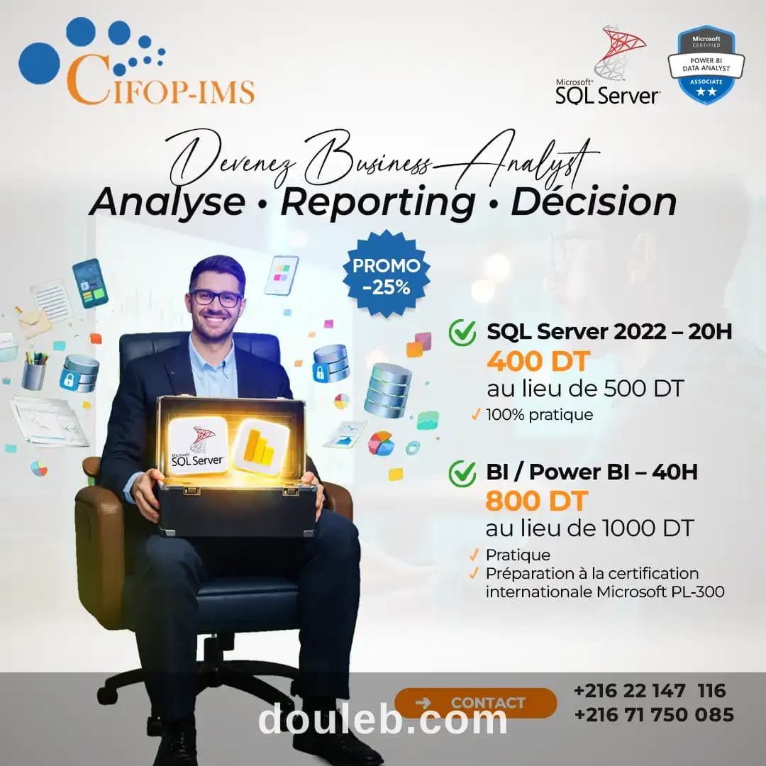 Formation data analyst à Tunis