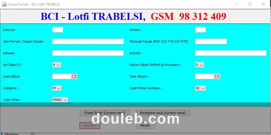 Logiciel liasse fiscale 2026 à Tunis
