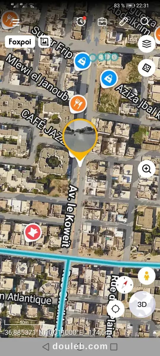 Maison a démolir sur l'avenue koweït à Tunis