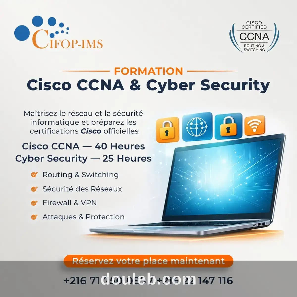 Formation cisco ccna cyber sécurity à Tunis