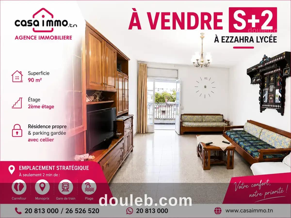 Appartement s2 a ezzahra lycée à Ben Arous