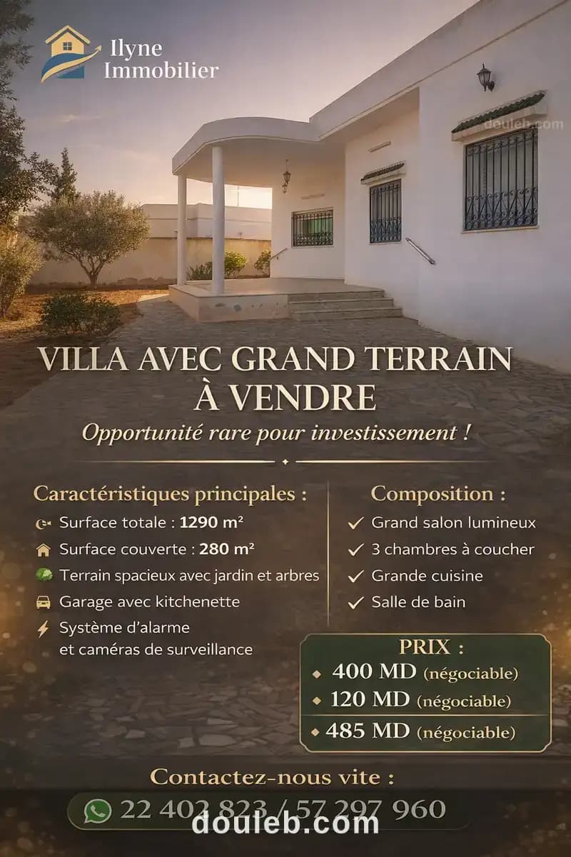 Route l'aéroport km 5 zone villa cartier calme à Sfax