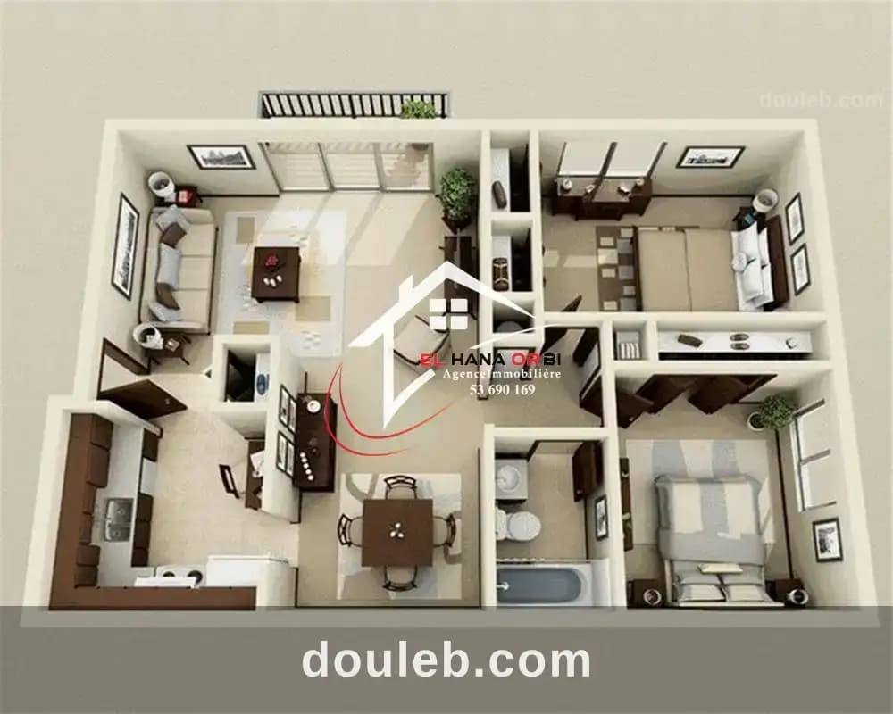 Des appartements s3 à mahdia - Miniature 2